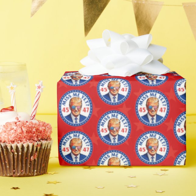 Trump miss me yet 2024 anti joe Biden Wrapping Paper (Birthday Party)