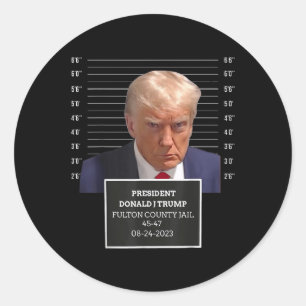 Trump Mug Shot President Donald J Trump Mugshot 20 Classic Round Sticker