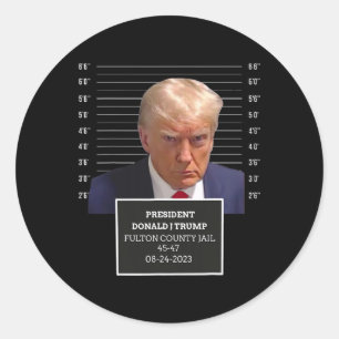 Trump Mug Shot President Donald J Trump Mugshot 20 Classic Round Sticker
