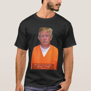 Trump Mug Shot Range Jumpsuit Parody Behind Bars  T-Shirt