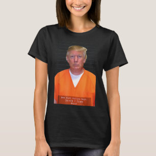 Trump Mug Shot Range Jumpsuit Parody Behind Bars  T-Shirt