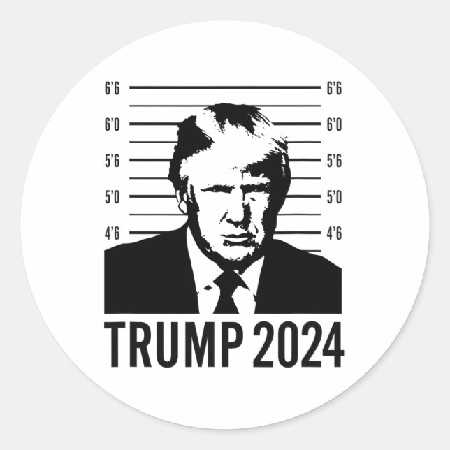 Trump Mugshot 2024 President  Classic Round Sticker (Front)