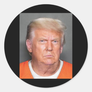Trump Mugshot Classic Round Sticker