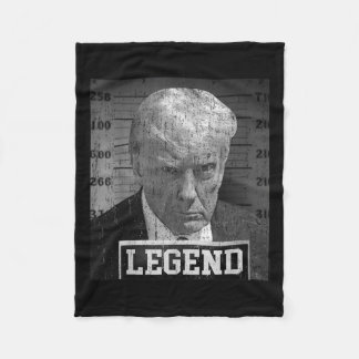 Trump Mugshot Funny Donald Trump Legend Fleece Blanket
