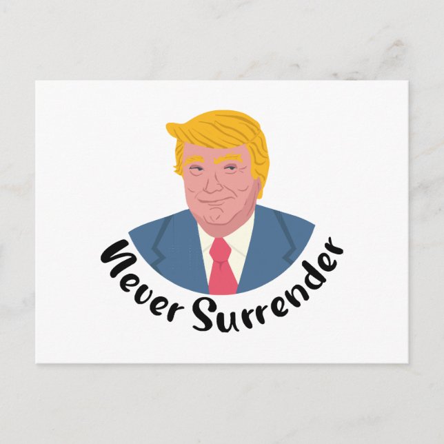 Trump Mugshot Never Surrender  Holiday Postcard (Front)
