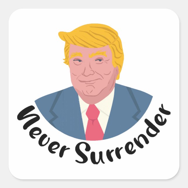 Trump Mugshot Never Surrender  Square Sticker (Front)