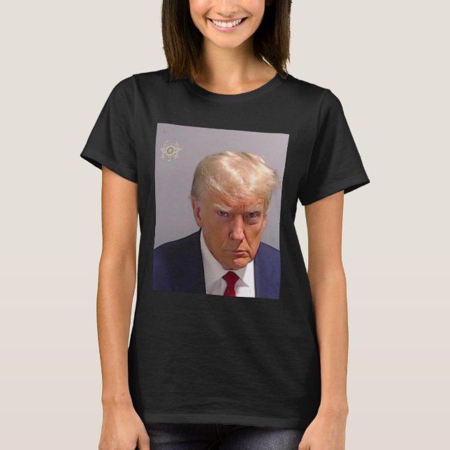 Trump Mugshot Tee - Iconic And Funny  (Front)