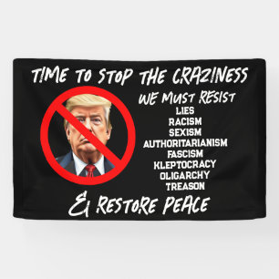 Trump Must Go    Time to Restore Peace Banner