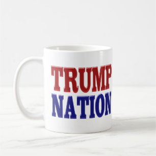 Trump Nation red blue half text Coffee Mug