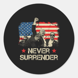 Trump Never Surrender American Flag Pennsylvania T Classic Round Sticker