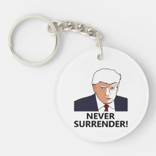 Trump Never Surrender Mug Shot Keychain