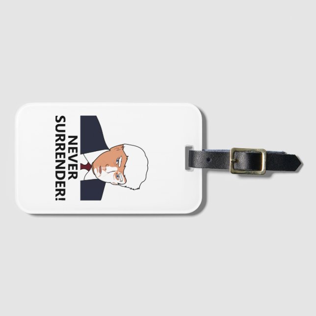 Trump Never Surrender Mug Shot Luggage Tag (Front Horizontal)
