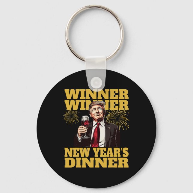 Trump New Year's Dinner 2025  Keychain (Front)