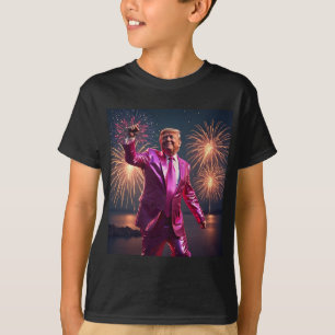 Trump New Year's Eve 2025 Vibrant Pink Suit Celebr T-Shirt