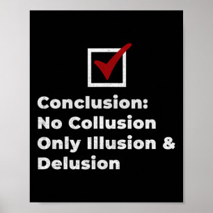 Trump No Collusion Mueller Report Vintage Men Wome Poster