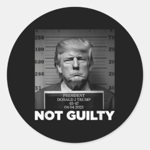 Trump Not Guilty Mug Shot Free Trump I Stand With Classic Round Sticker