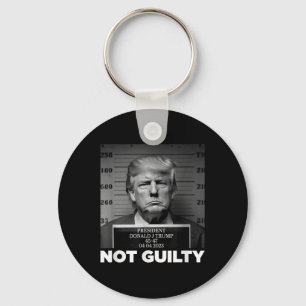 Trump Not Guilty Mug Shot Free Trump I Stand With Keychain