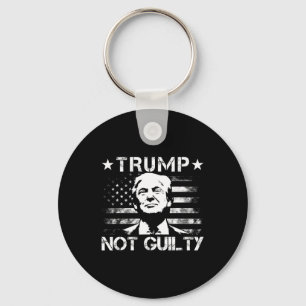 Trump Not Guilty Pro Trump Supporter American Flag Keychain