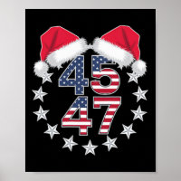 Trump On Back 45 47 President Usa Santa Hat Christ