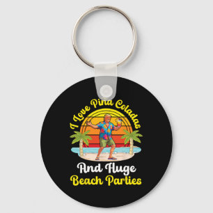 Trump On Beach I Love Pina Coladas And Huge Beach Keychain