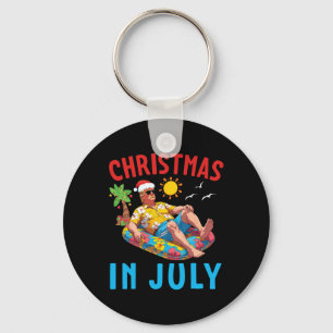 Trump On Inflatable Pool Float Happy Christmas In  Keychain