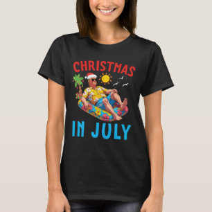 Trump On Inflatable Pool Float Happy Christmas In  T-Shirt