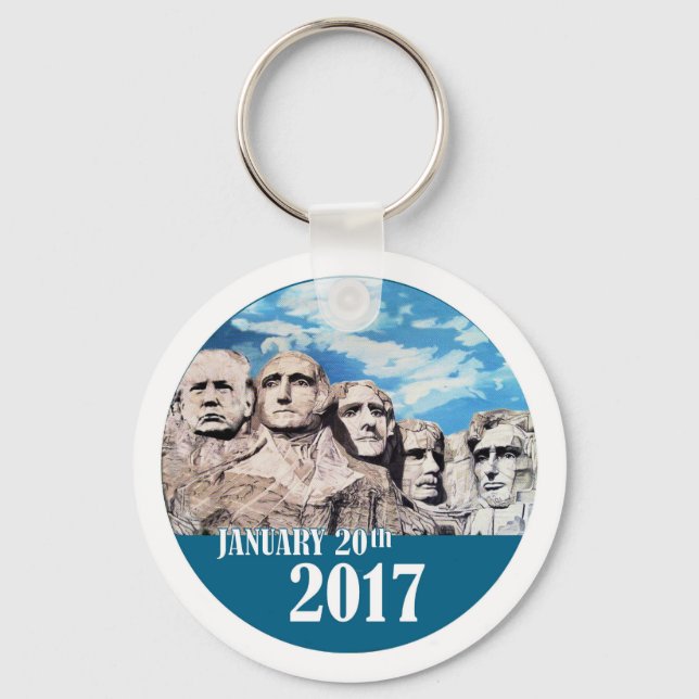 Trump on Mount Rushmore Keychain (Front)