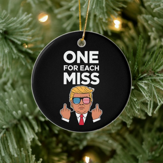 Trump One For Each Miss  Ceramic Ornament (Tree)
