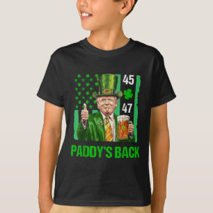 Trump Paddys Back 45 47 St Patricks Day Usa Flag T-Shirt