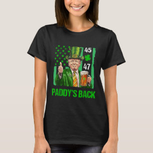 Trump Paddys Back 45 47 St Patricks Day Usa Flag T-Shirt