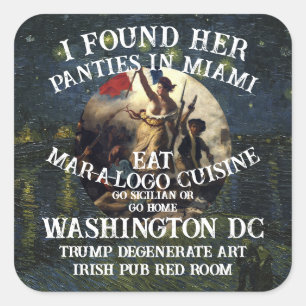 Trump Panties Miami Catholic Church White Square Sticker