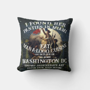 Trump Panties Miami Catholic Church White Throw Pillow