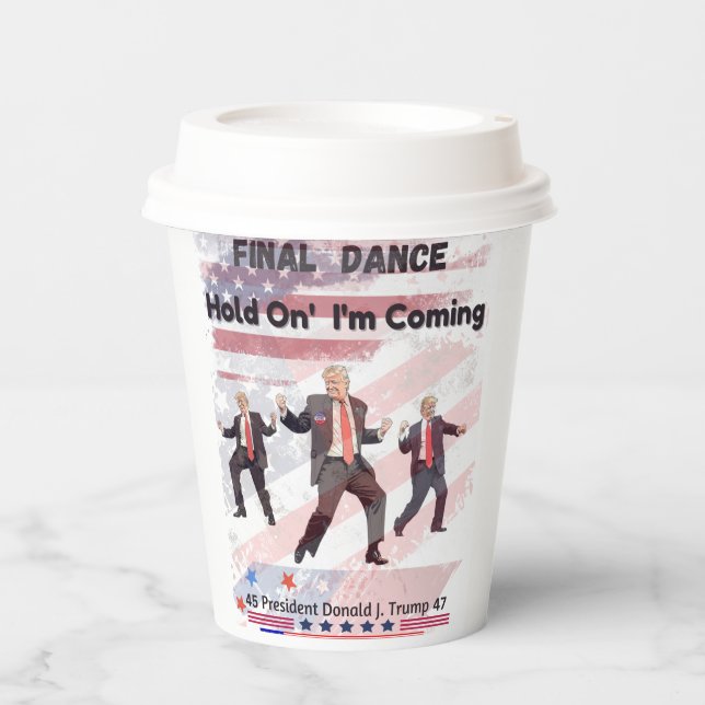 Trump Paper Beverage cup with lid (Front)