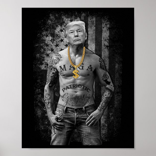 Trump Patriotic Gangster - Anti-liberal Republican Poster (Front)
