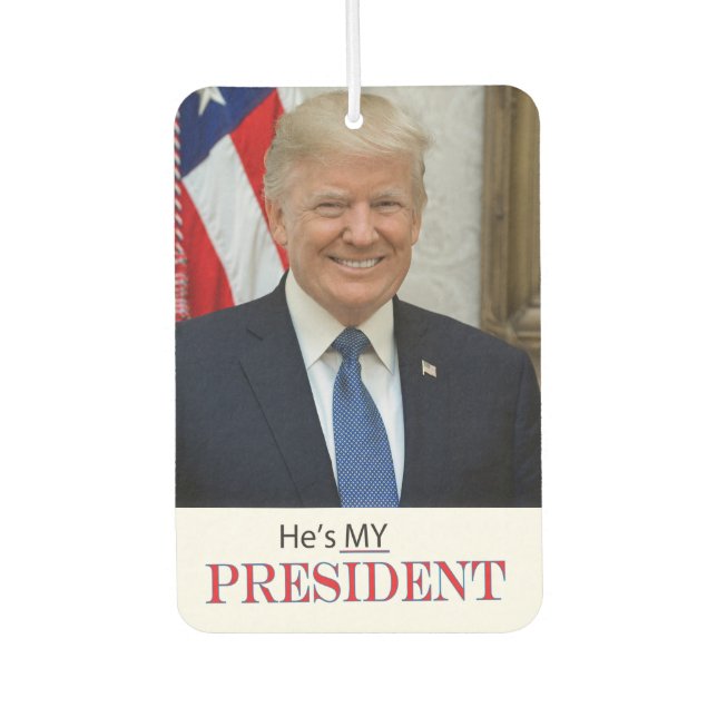 Trump Patriotic 🚗 USA He's My President Air Freshener (Front)
