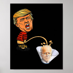 Trump peeing' 0n Biden Poster