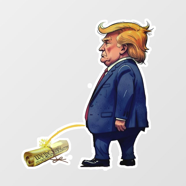 Trump Pees on Constitution Window Cling (Sheet)