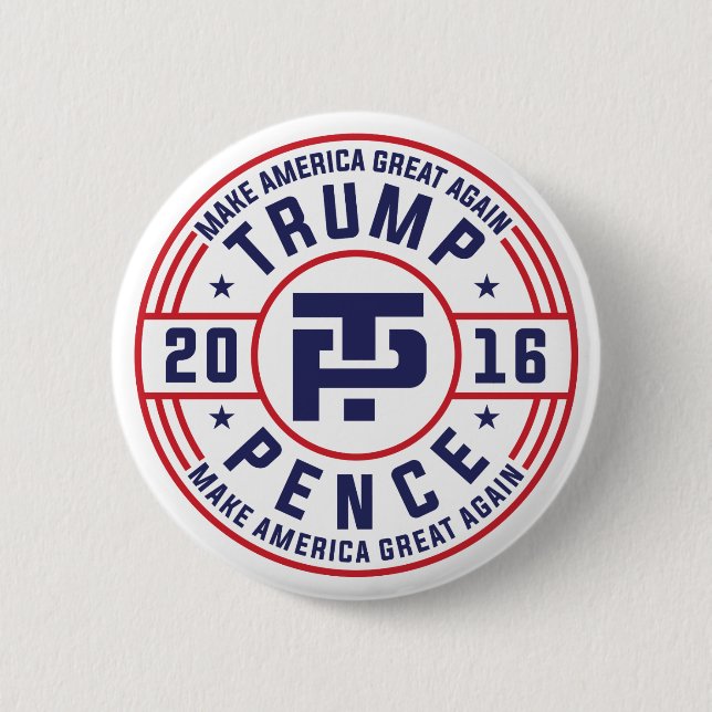 Trump Pence 2016 2 Inch Round Button (Front)