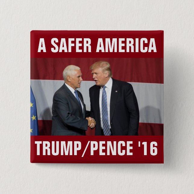 Trump Pence 2016 2 Inch Square Button (Front)