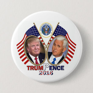TRUMP PENCE 2016 3 INCH ROUND BUTTON