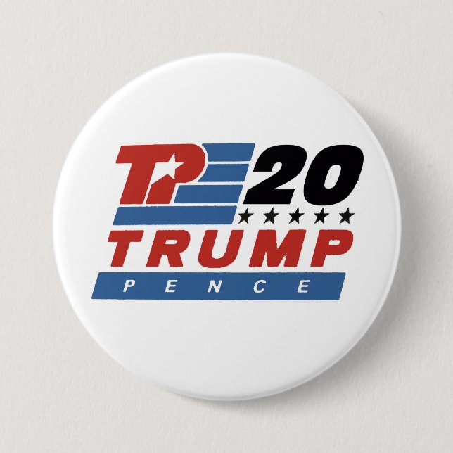 Trump Pence 2020 3 Inch Round Button (Front)