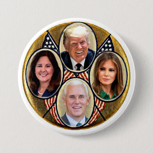 Trump/Pence 2020 3 Inch Round Button (Front)