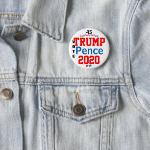 Trump Pence 2020 Red White Blue 2 Inch Round Button