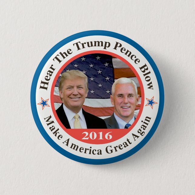 trump pence 2 inch round button (Front)