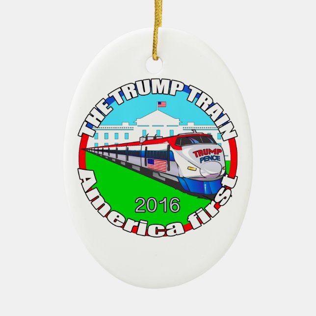 Trump Pence America first Ceramic Ornament (Front)