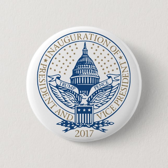 Trump Pence President Inaugural Logo Inauguration 2 Inch Round Button (Front)