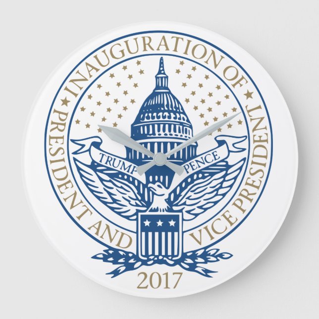 Trump Pence President Inaugural Logo Inauguration Large Clock (Front)