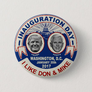 Trump Pence Retro Style Inauguration Day Souvenir 2 Inch Round Button