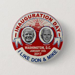 Trump Pence Retro Style Inauguration Day Souvenir 2 Inch Round Button