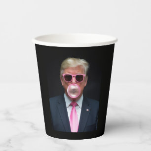 Trump Pink Bubble Gum President 47 USA Paper Cups